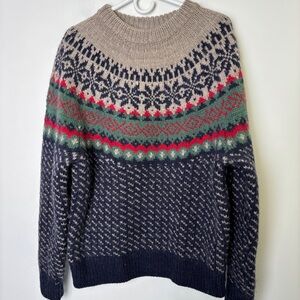 J. Crew Fair Isle Multicolor Wool Sweater